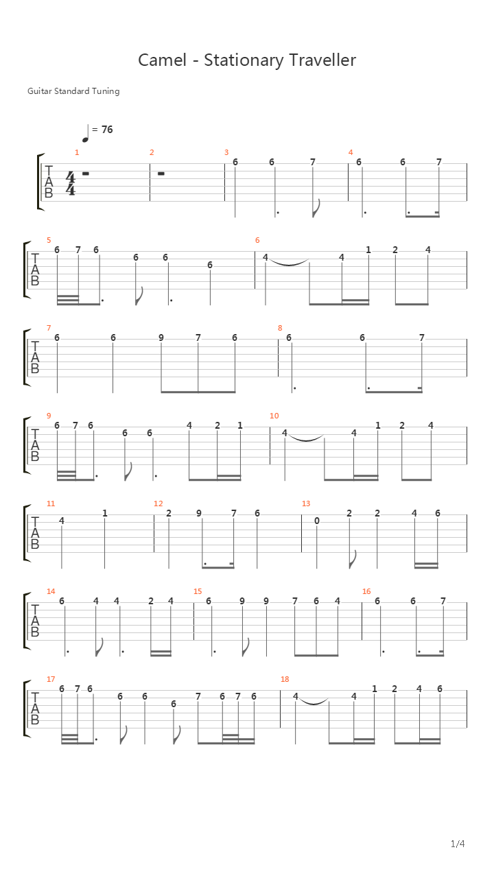 Stationary Traveller吉他谱