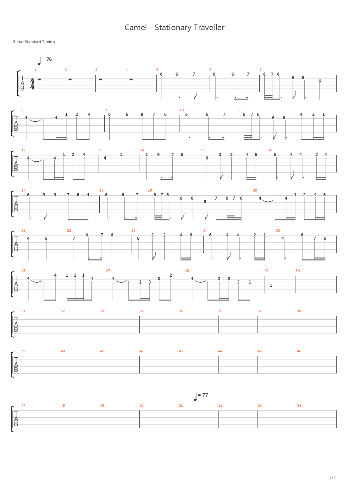 Stationary Traveller吉他谱