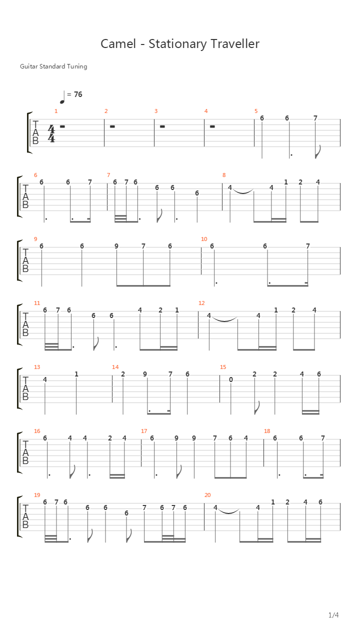 Stationary Traveller吉他谱