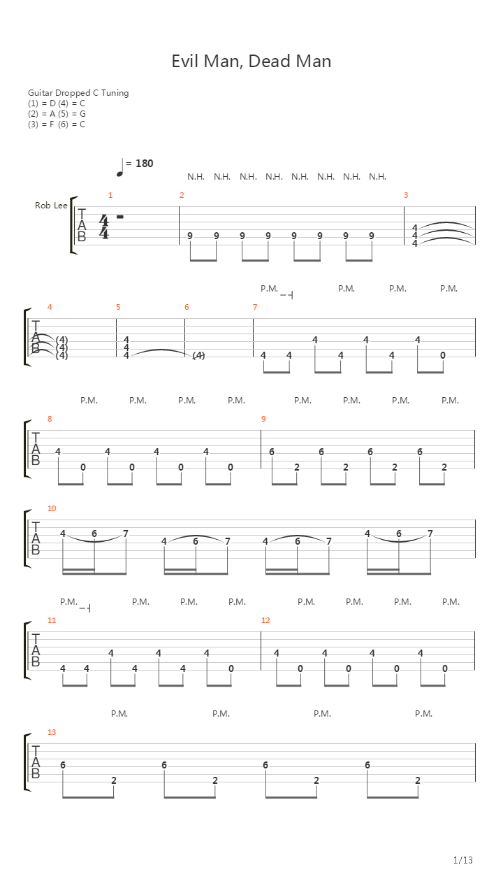 Evil Man Dead Man吉他谱