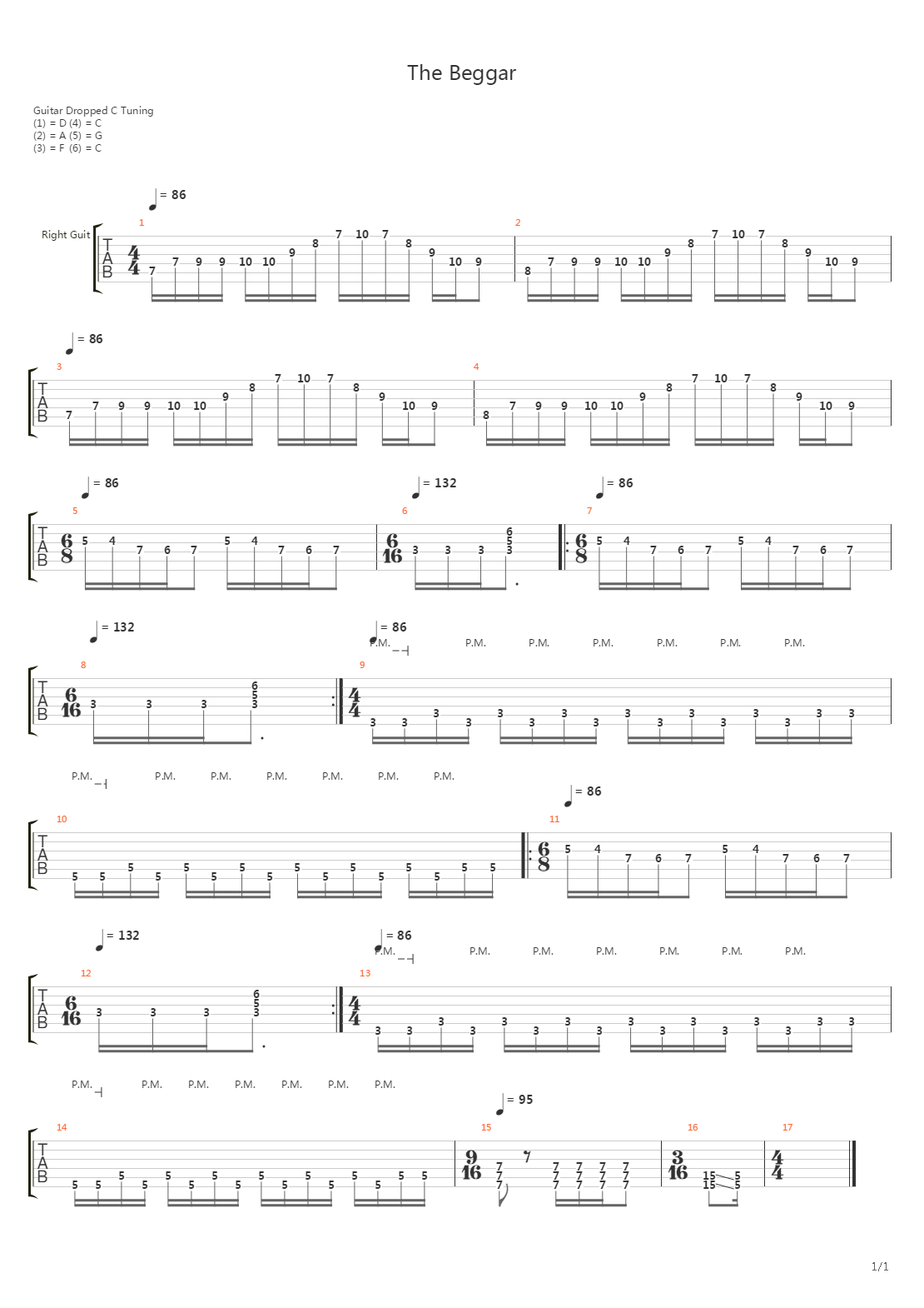 The Beggar吉他谱