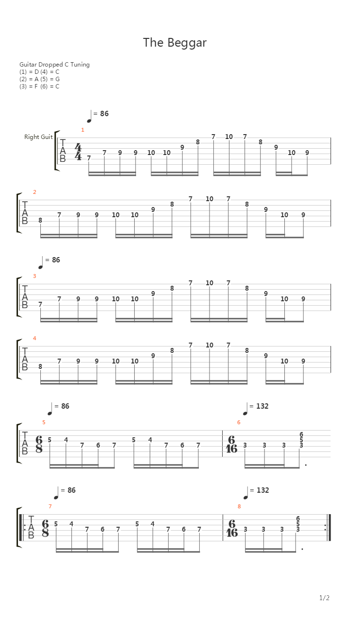 The Beggar吉他谱