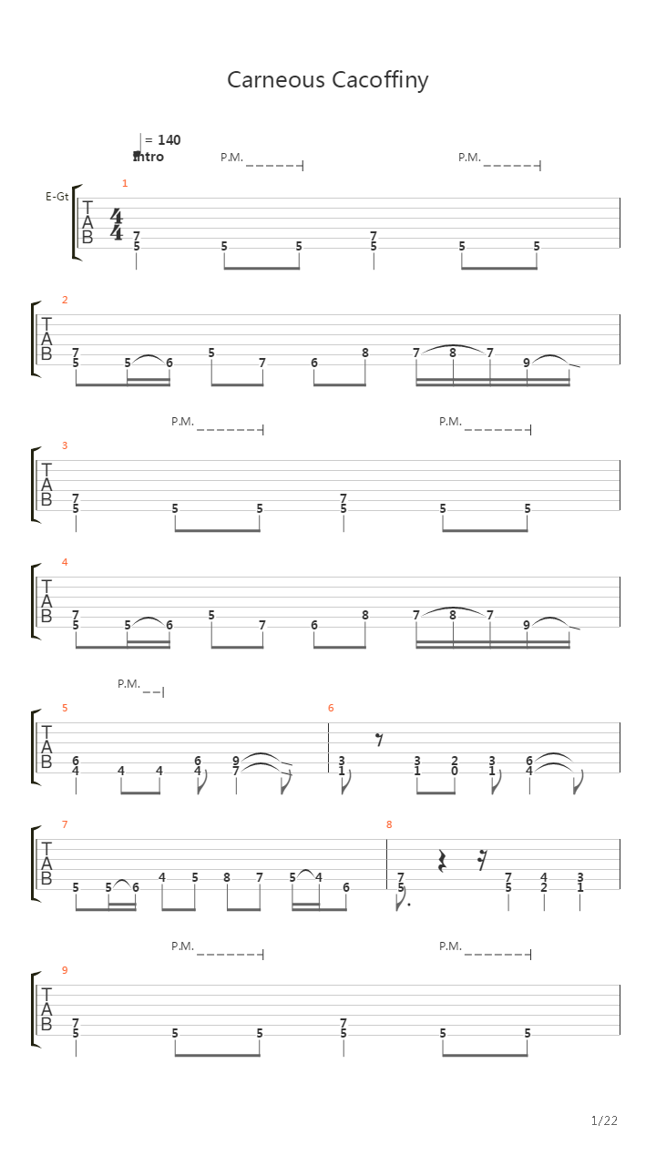 Carneous Cacoffiny吉他谱