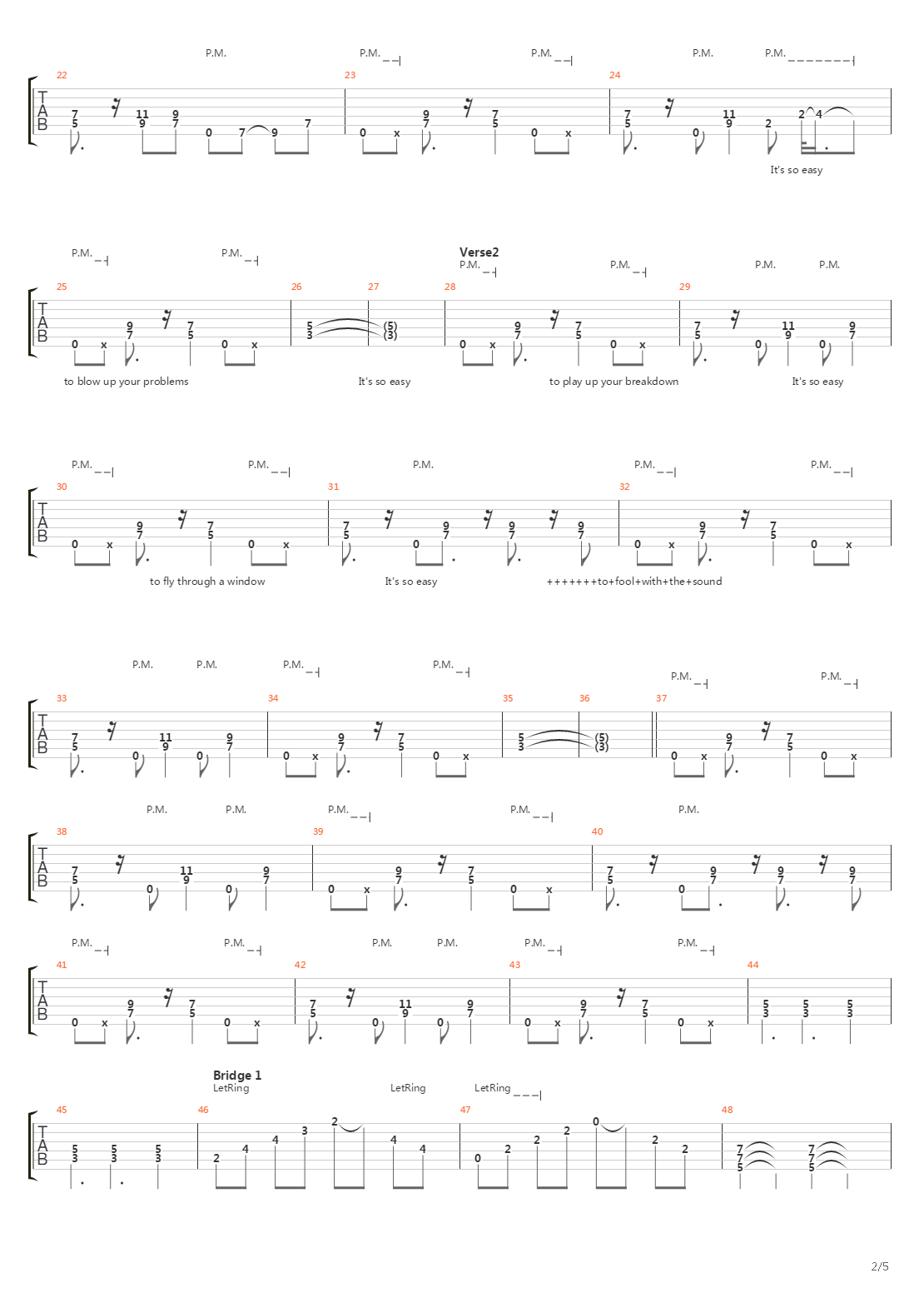 Moving In Stereo吉他谱