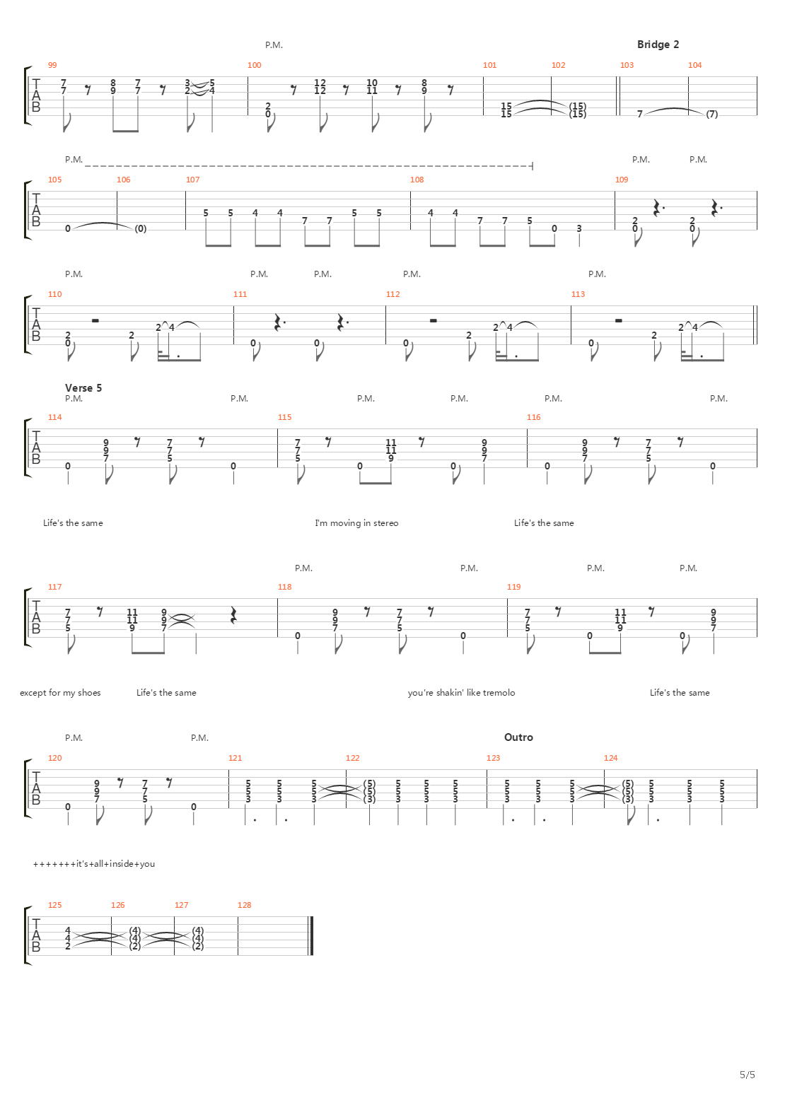 Moving In Stereo吉他谱