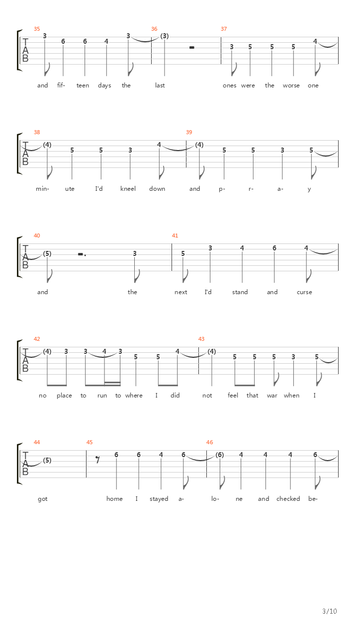 Still In Saigon吉他谱