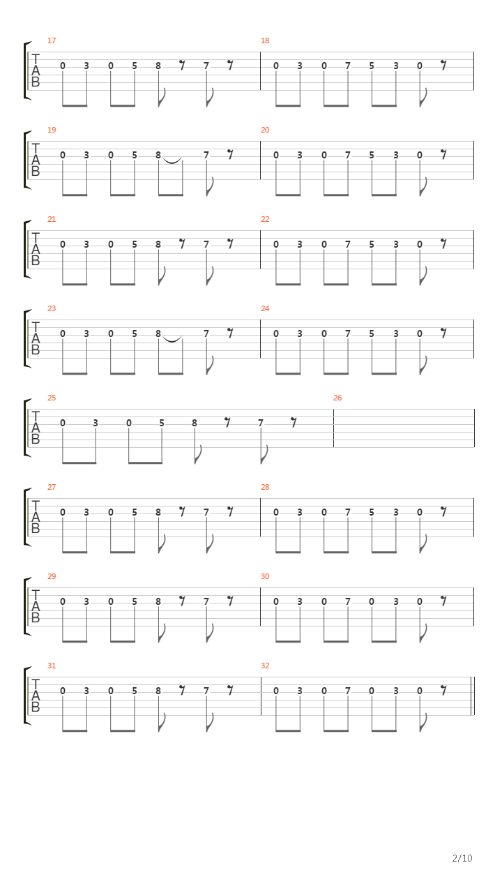 Running吉他谱