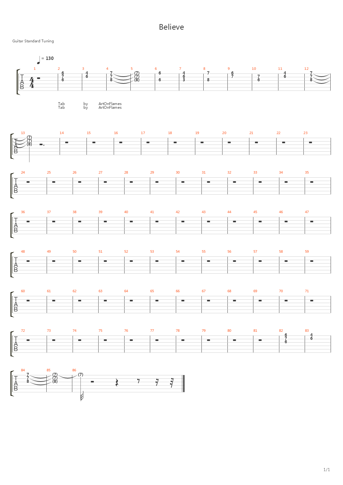 Believe吉他谱