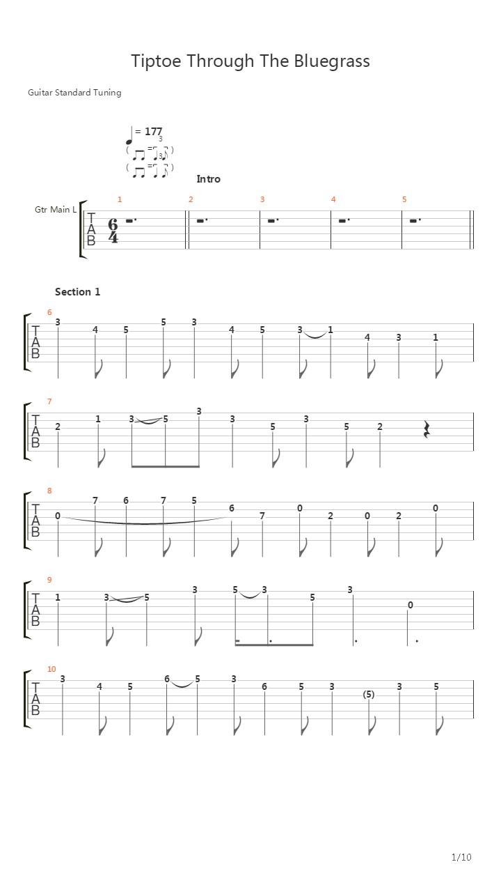 Tip Toe Through the Bluegrass吉他谱