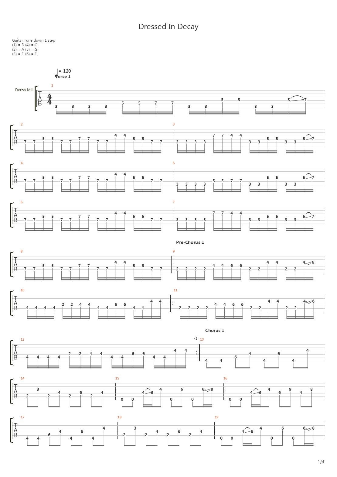 Dressed In Decay吉他谱