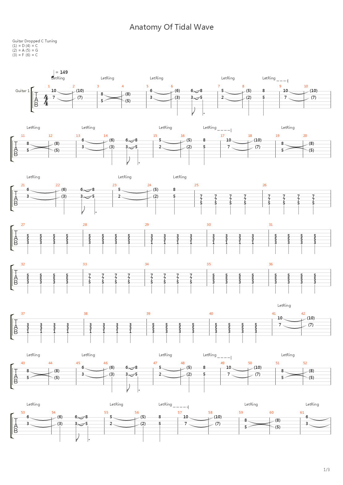 Anatomy Of A Tidal Wave吉他谱