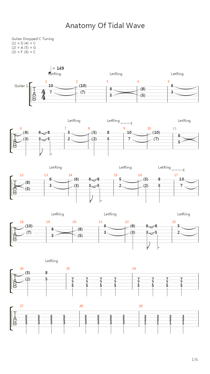 Anatomy Of A Tidal Wave吉他谱