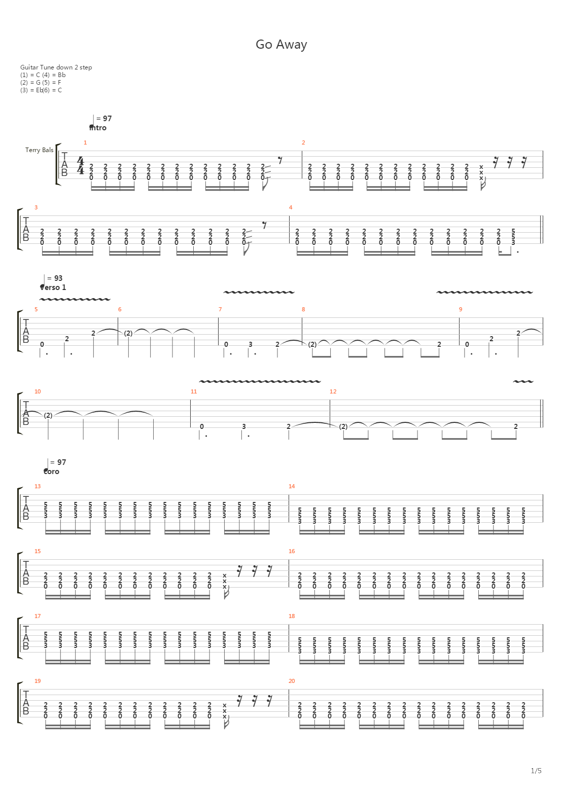 Go Away吉他谱