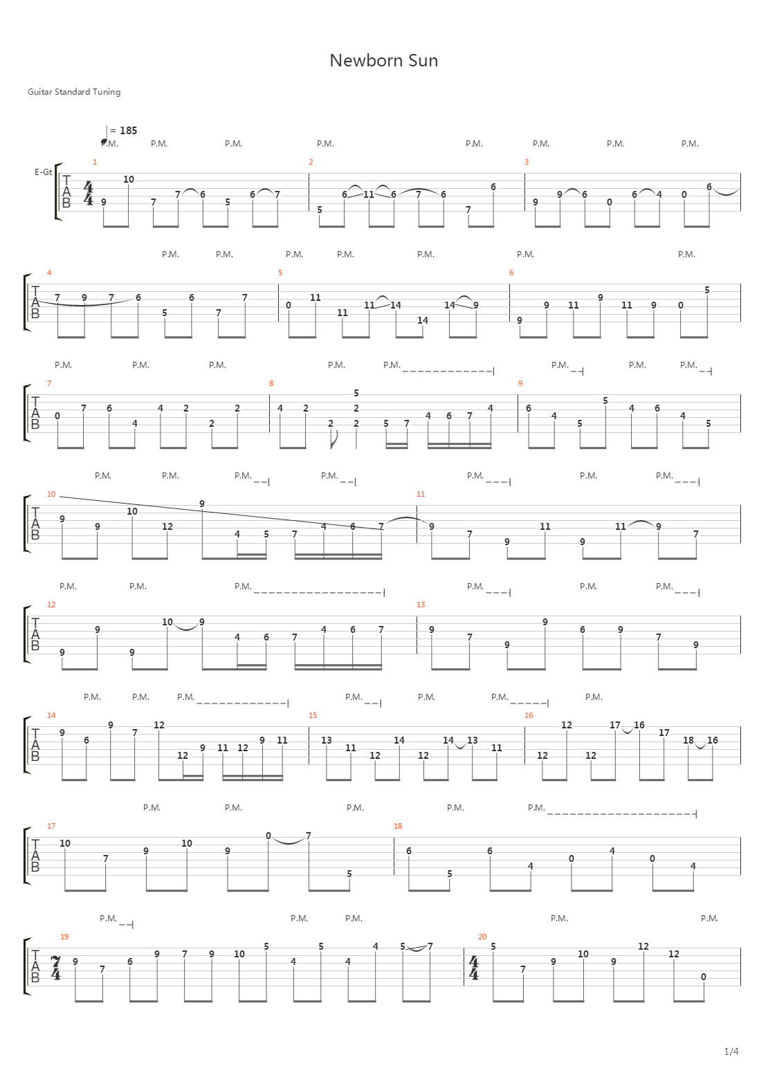 Newborn Sun吉他谱