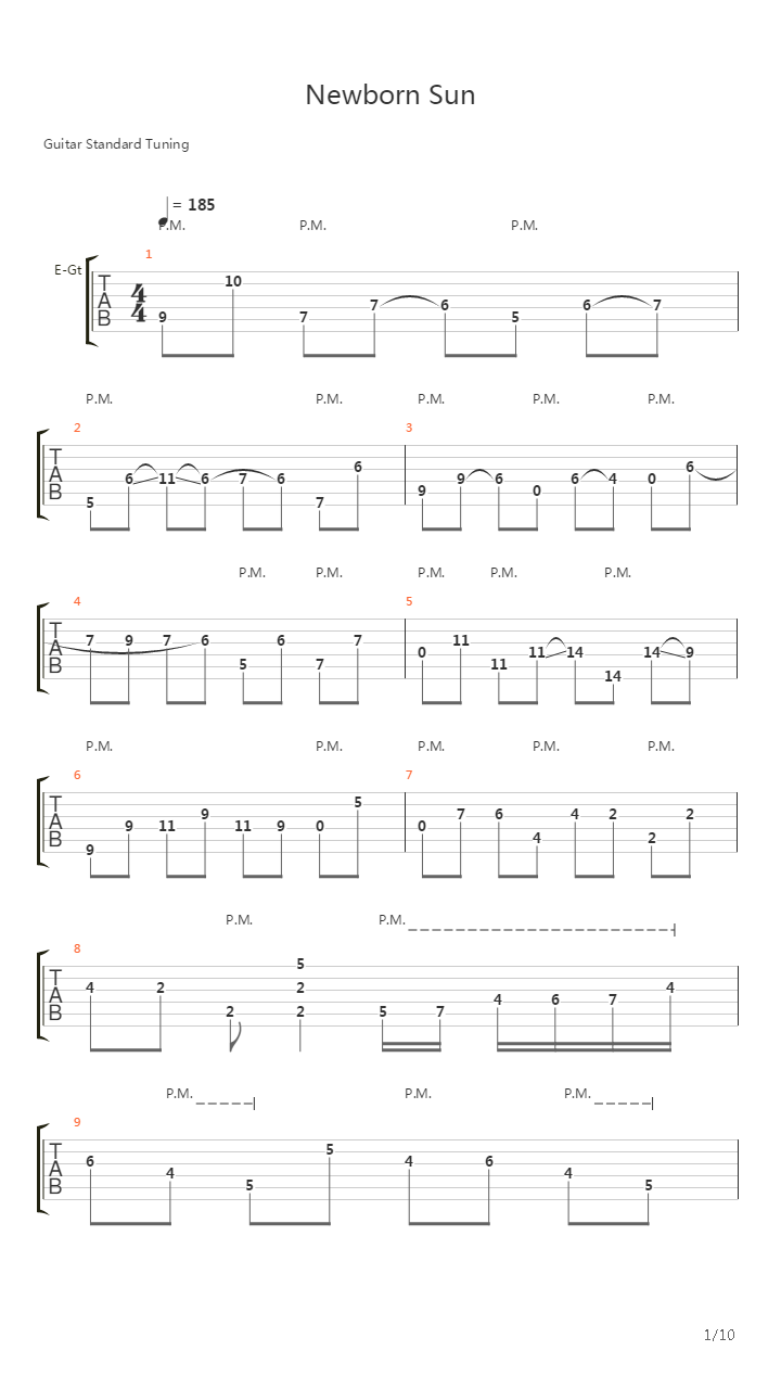 Newborn Sun吉他谱