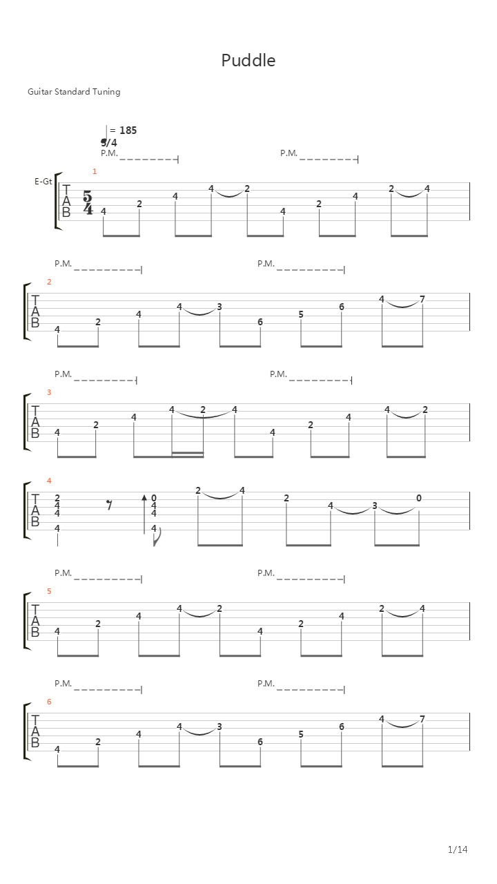 Puddle吉他谱
