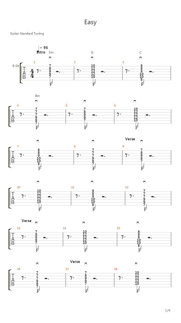 Easy吉他谱