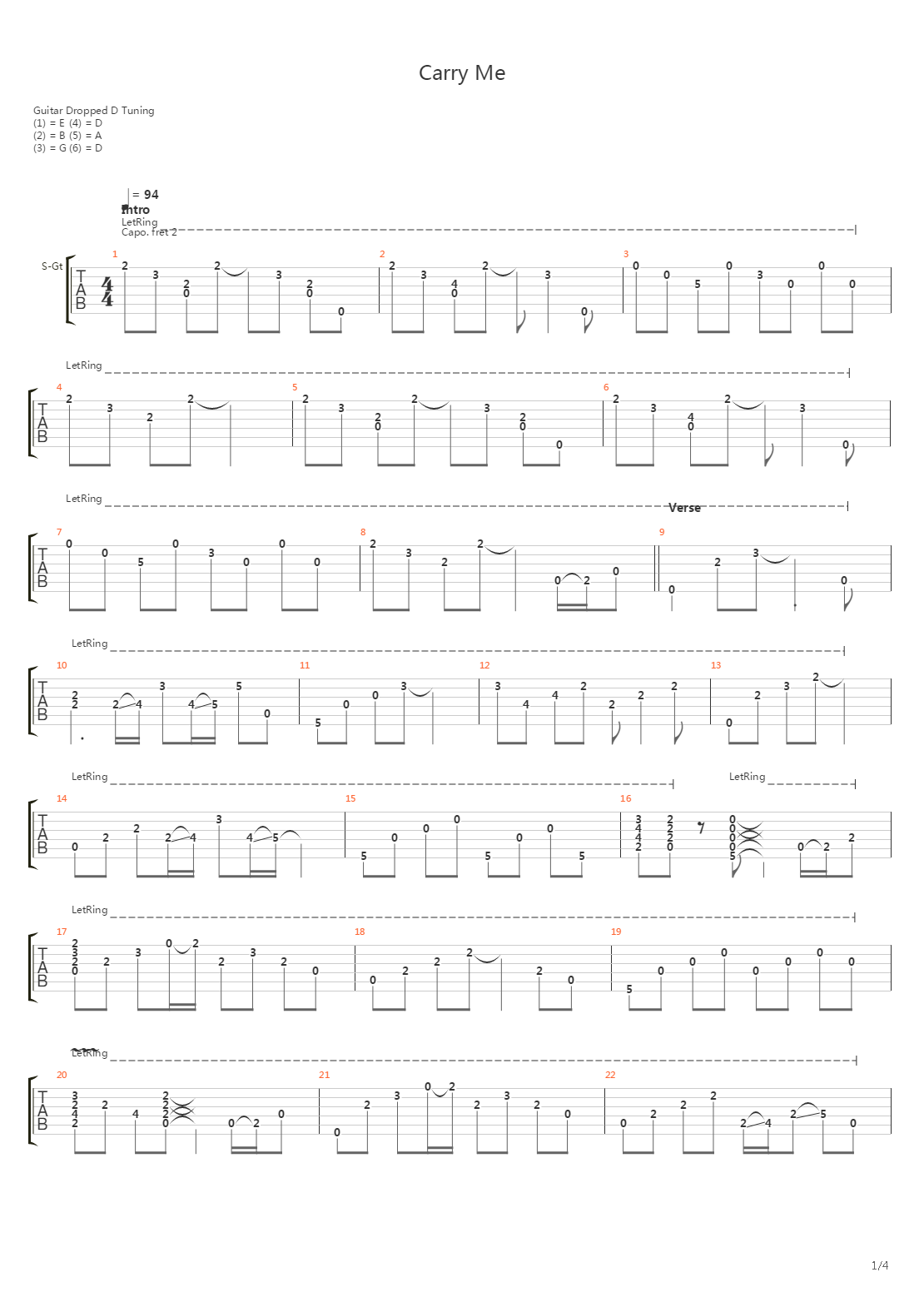 Carry Me吉他谱