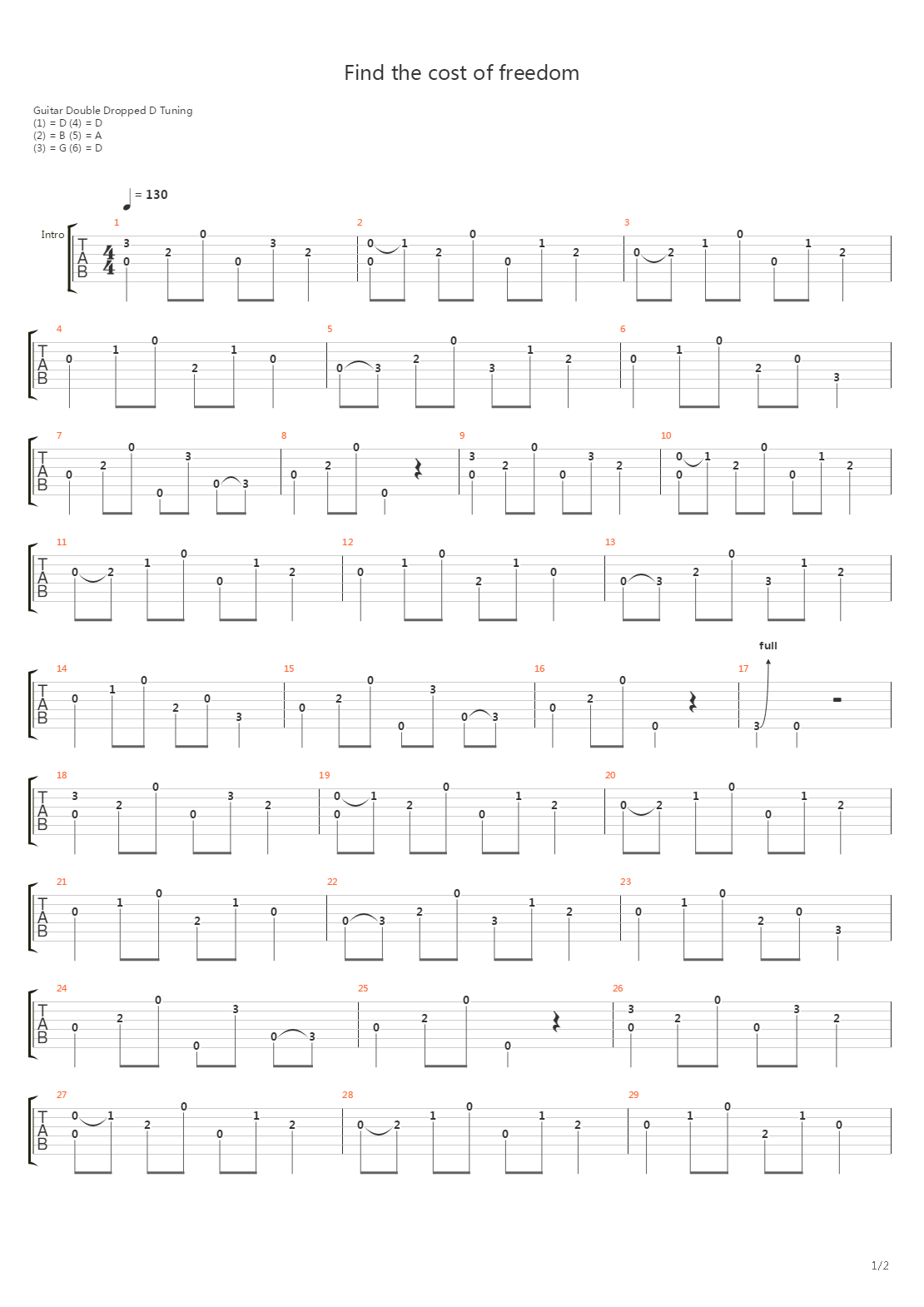Find The Cost Of Freedom吉他谱