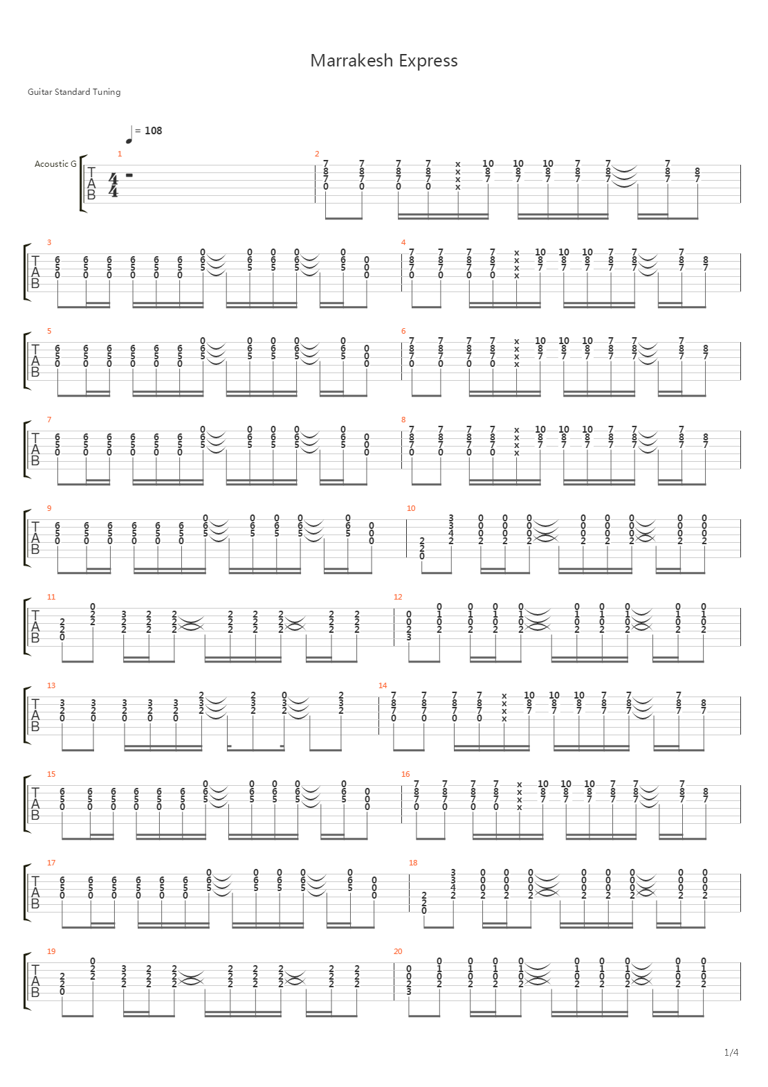 Marrakesh Express吉他谱