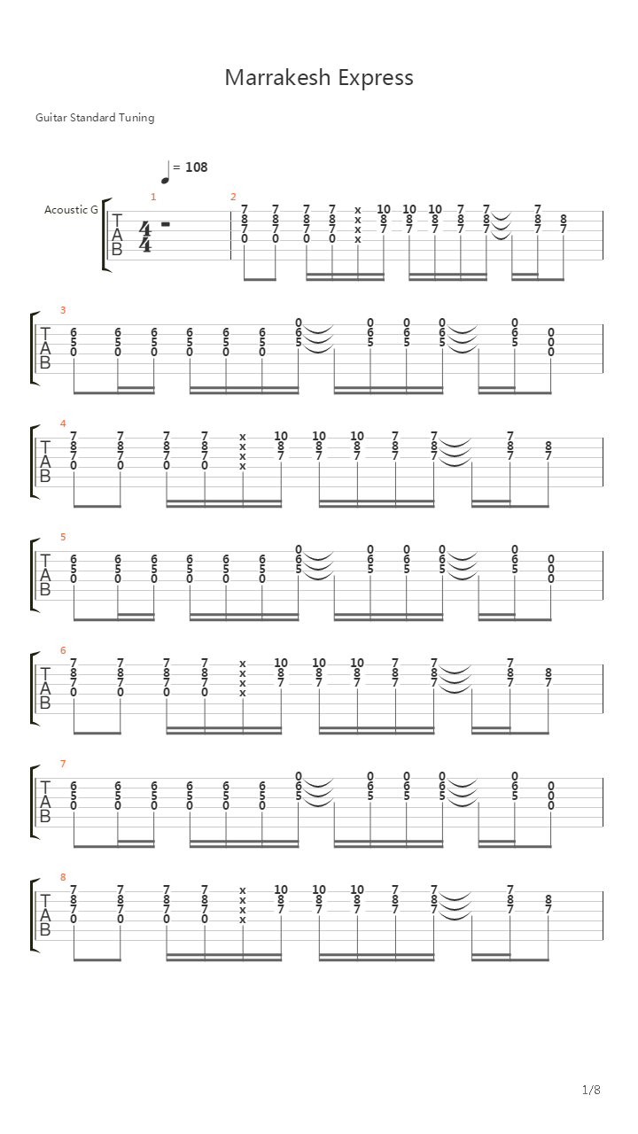 Marrakesh Express吉他谱