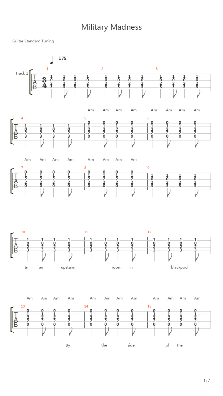 Military Madness吉他谱