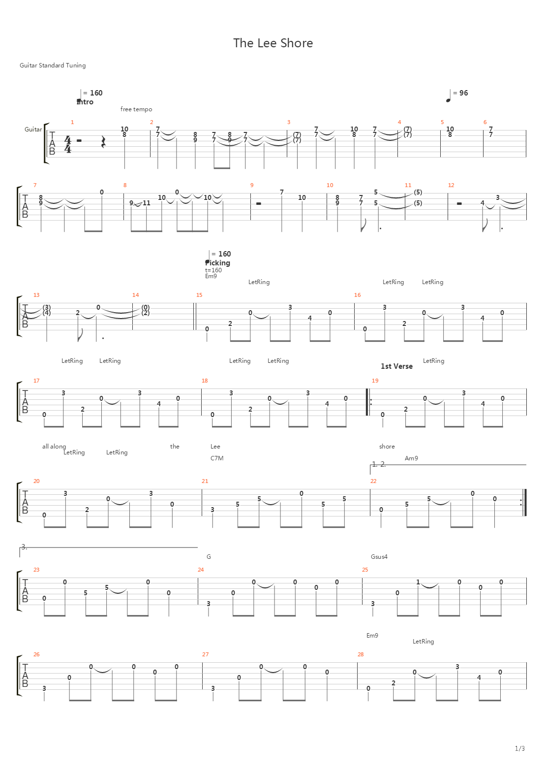 The Lee Shore吉他谱