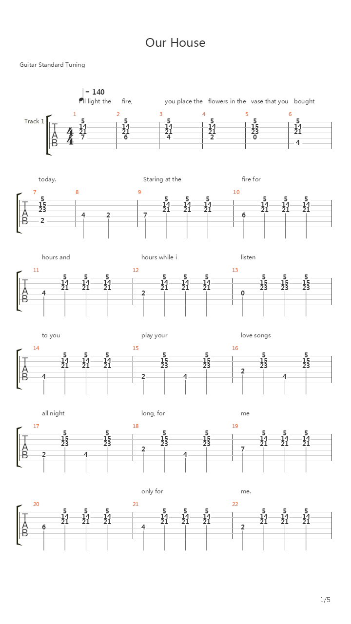 Our House吉他谱