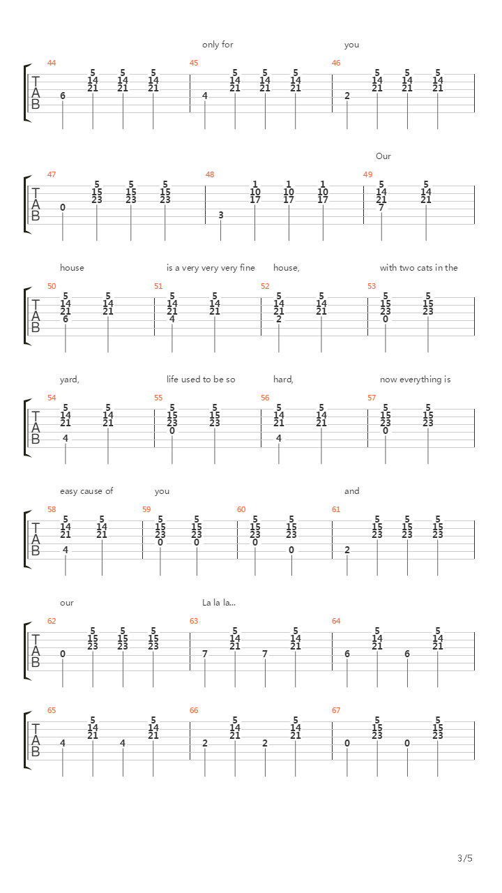 Our House吉他谱