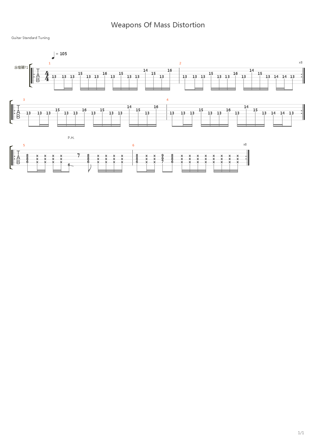 Weapons Of Mass Distortion吉他谱