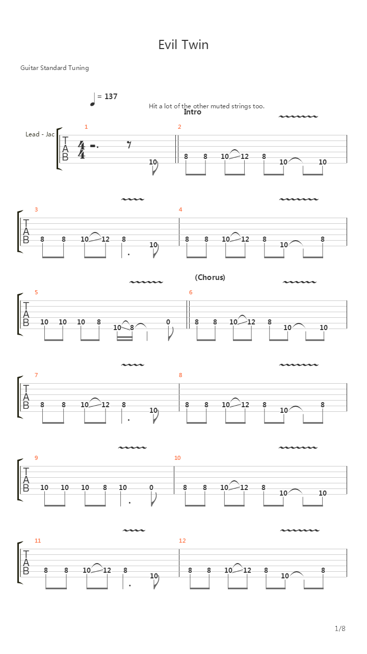 Evil Twin吉他谱