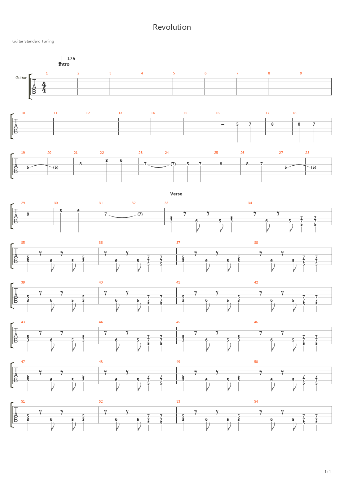 Revolution吉他谱