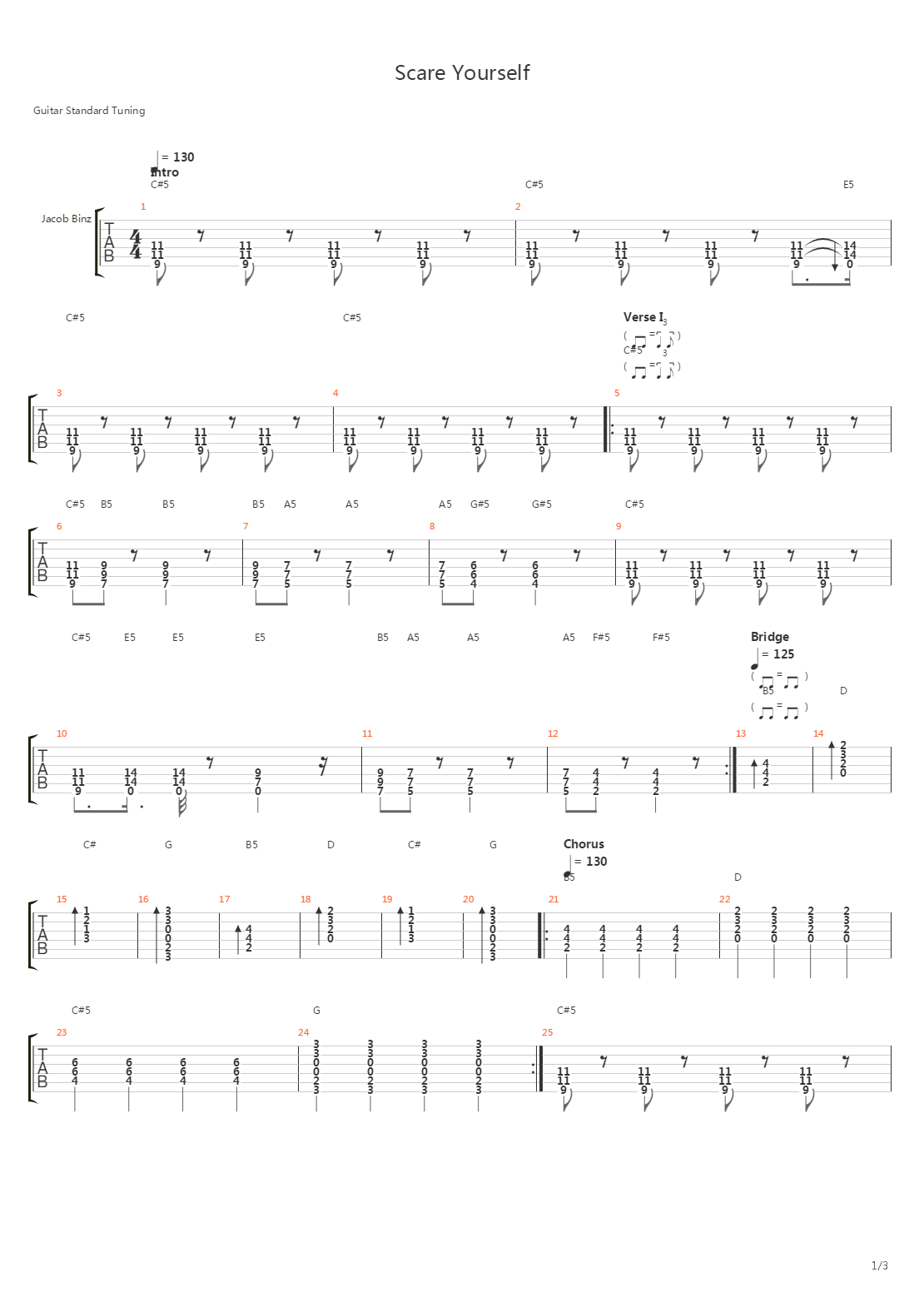 Scare Yourself吉他谱