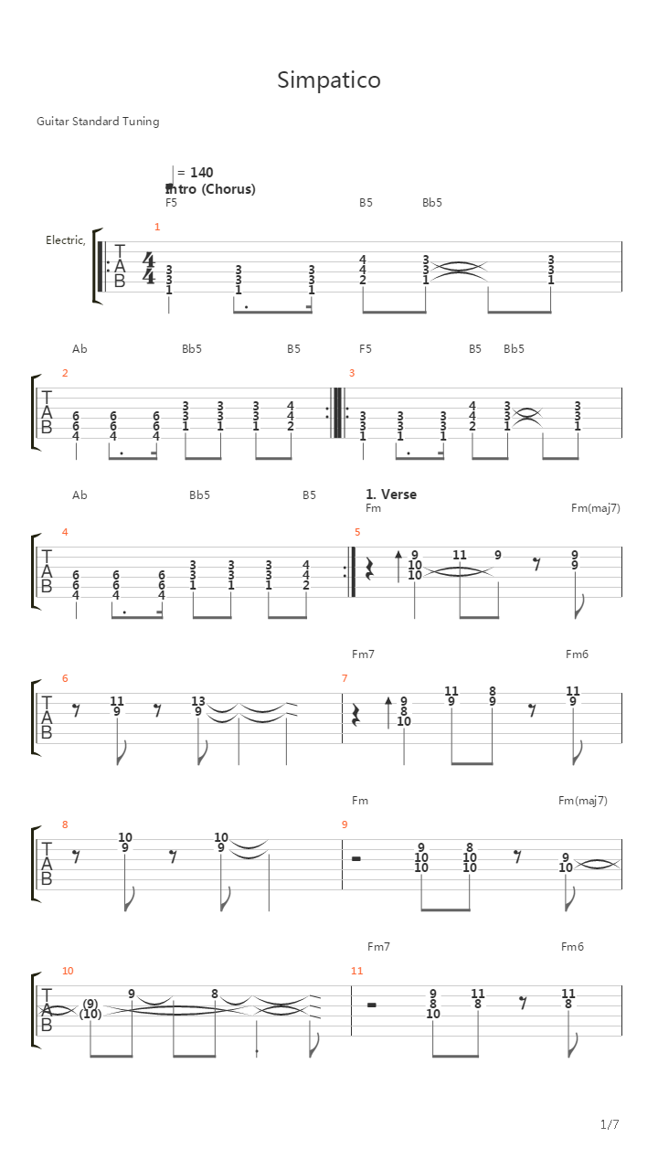 Simpatico吉他谱