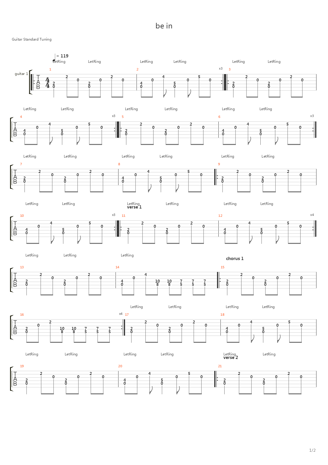 Be In吉他谱