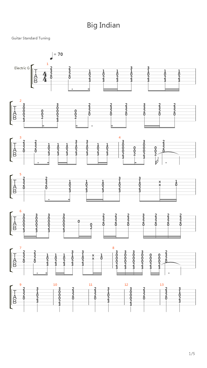 Big Indian吉他谱