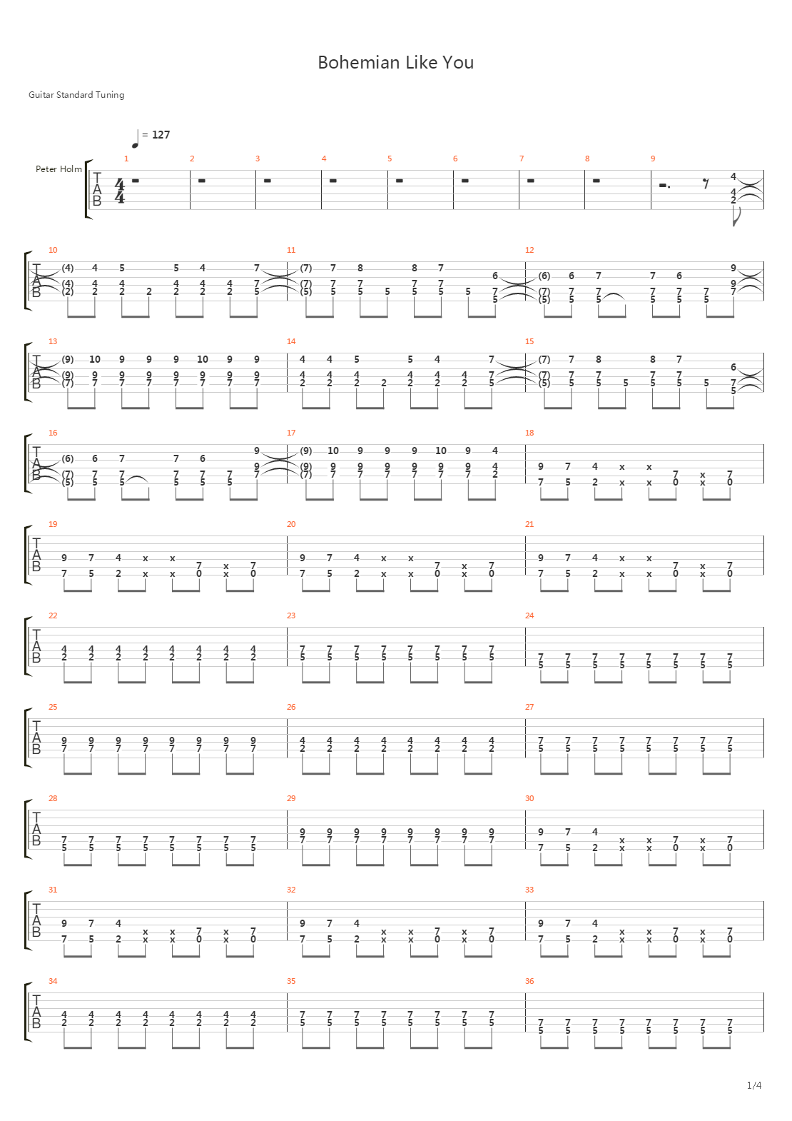 Bohemian Like You吉他谱
