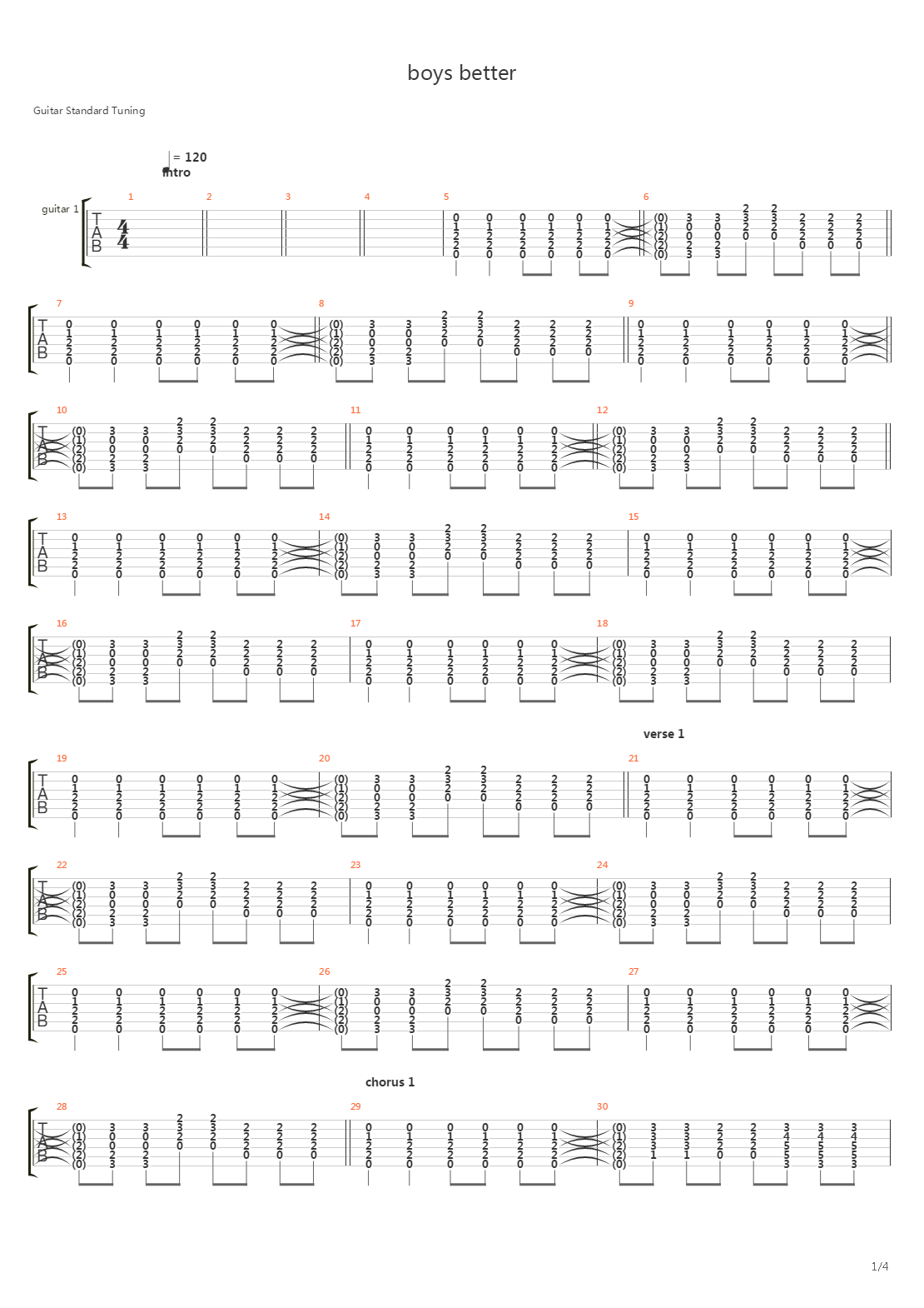 Boys Better吉他谱