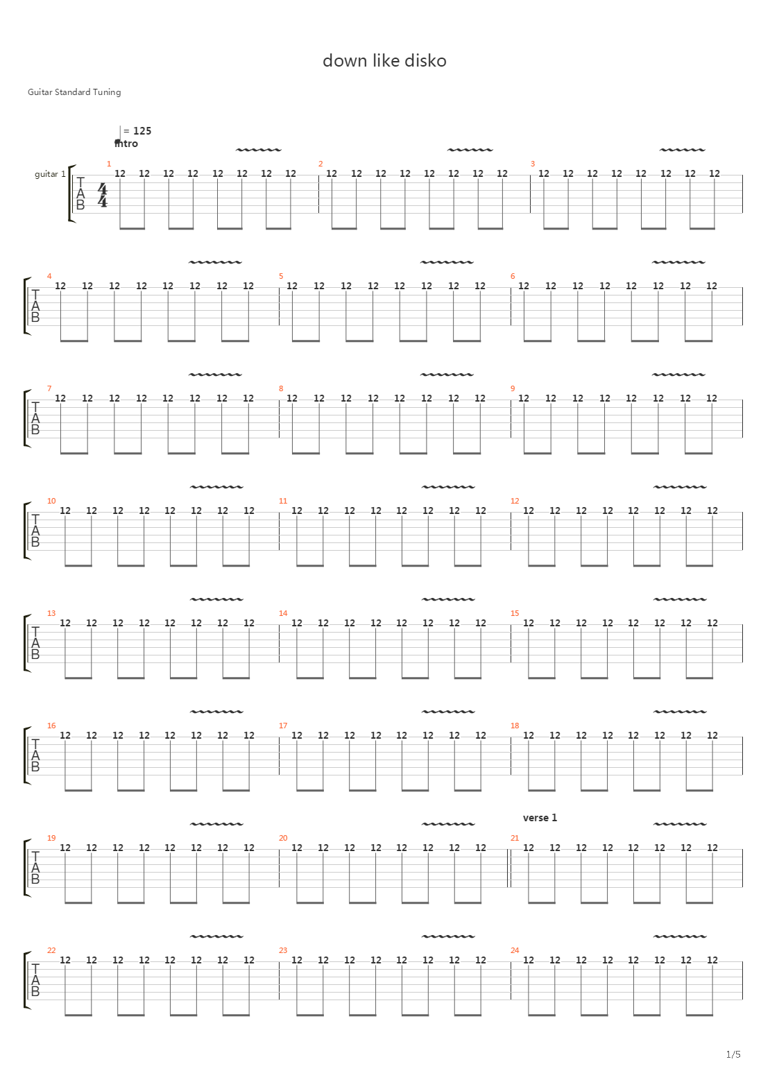 Down Like Disko吉他谱