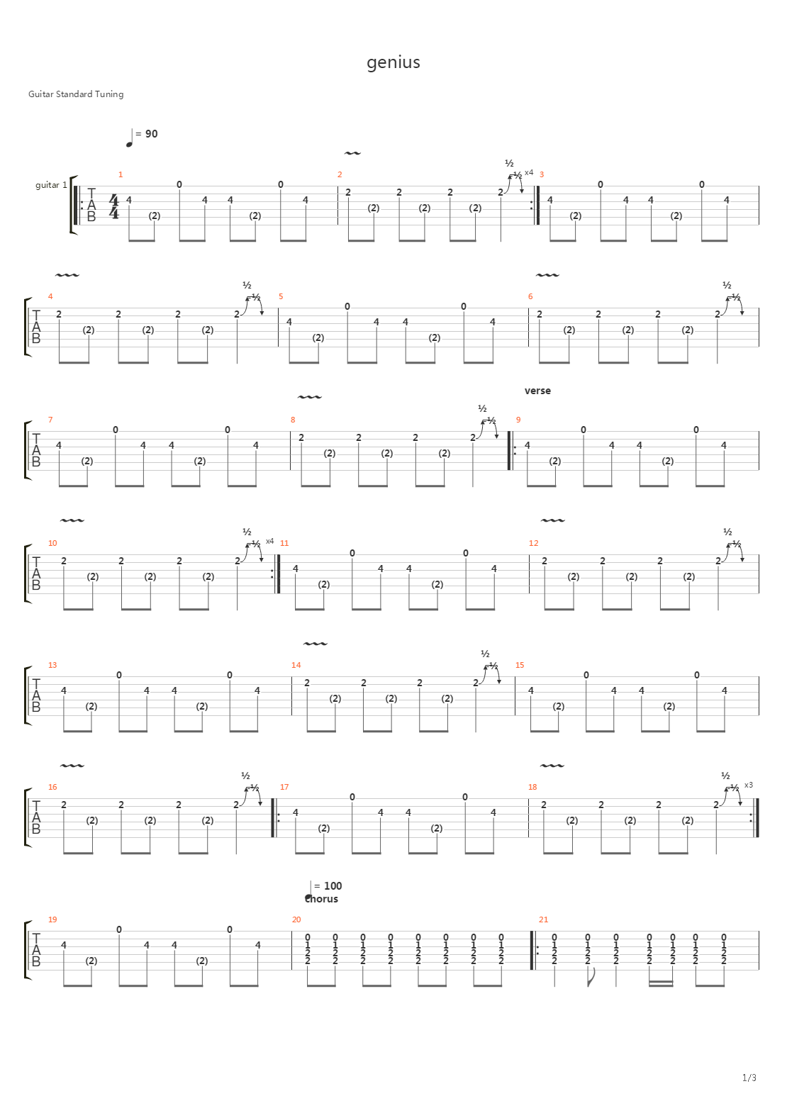 Genius吉他谱