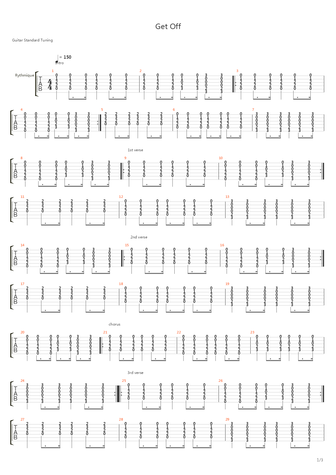 Get Off吉他谱
