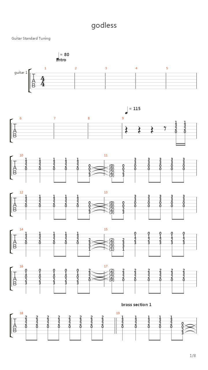 Godless吉他谱