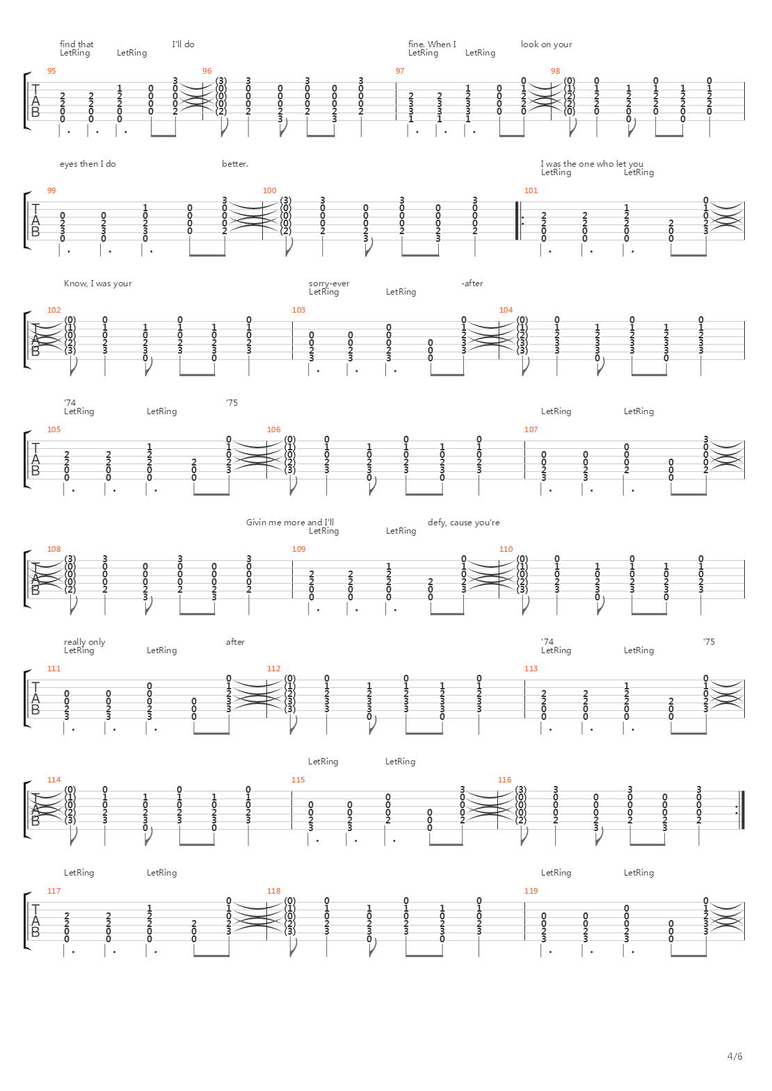 74-75吉他谱