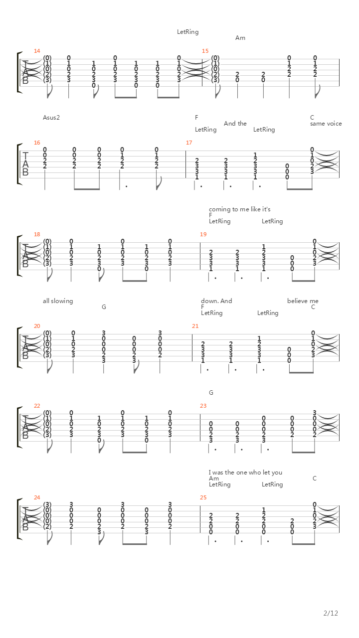 74-75吉他谱