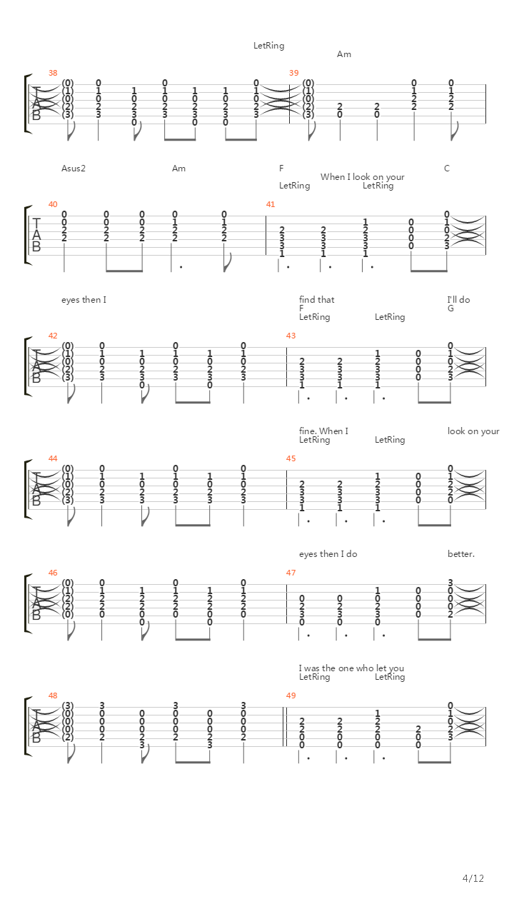 74-75吉他谱