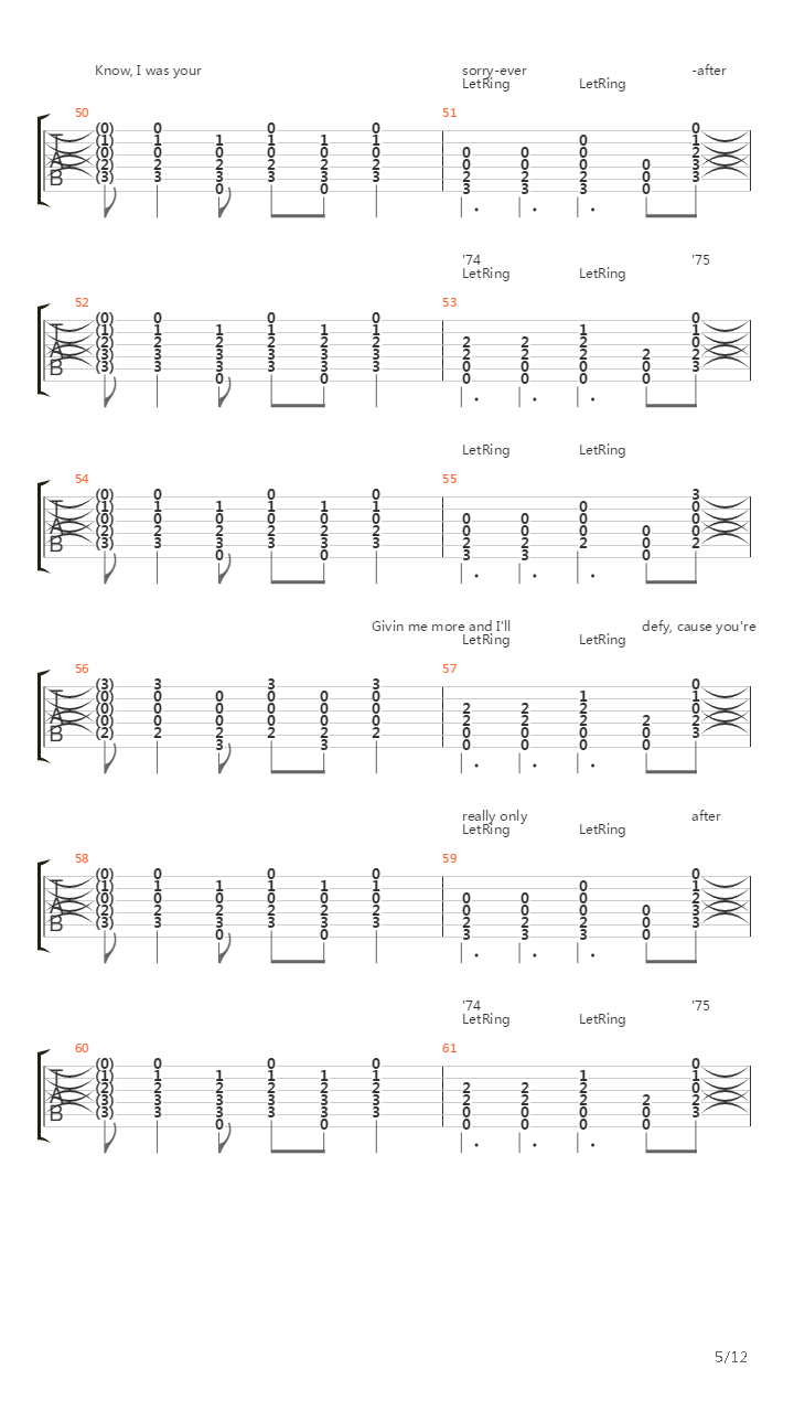 74-75吉他谱