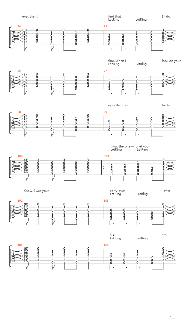 74-75吉他谱