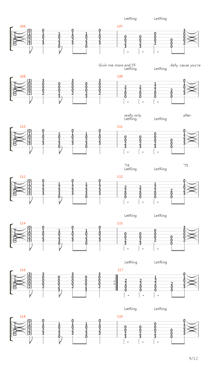 74-75吉他谱