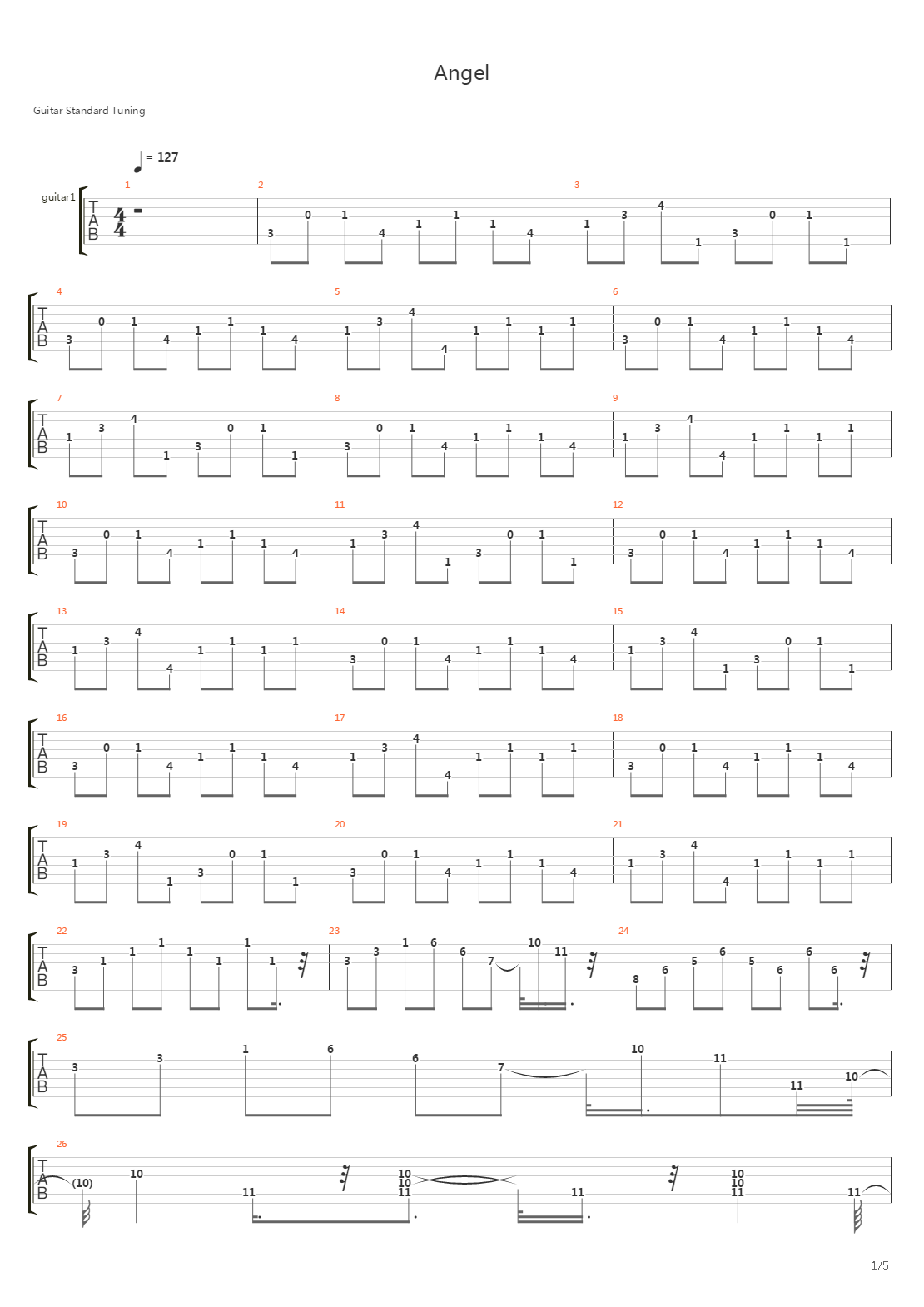 Angel吉他谱