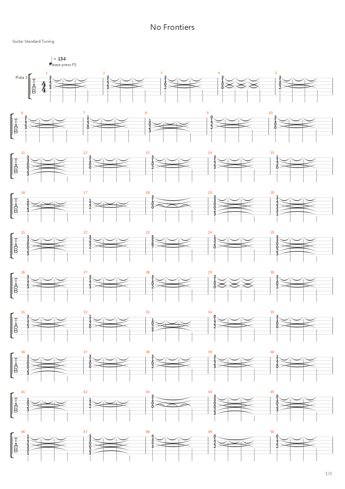 No Frontiers吉他谱